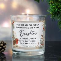 Personalised Robins Appear Memorial Scented Jar Candle Extra Image 3 Preview
